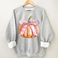 Pumpkin Coquette Bow Sweatshirt, Pink Bow Pumpkin Tshirt, Coquette Pumpkin Halloween Sweatshirt, Pumpkin Season Bow Sweatshirt, Halloween Sweatshirt, Halloween Shirt, Unisex Classic Cotton Graphic Print All Sizes for Men and Women