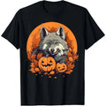 Pumpkin Wolf costume on Wolf Halloween T-Shirt Made in USA