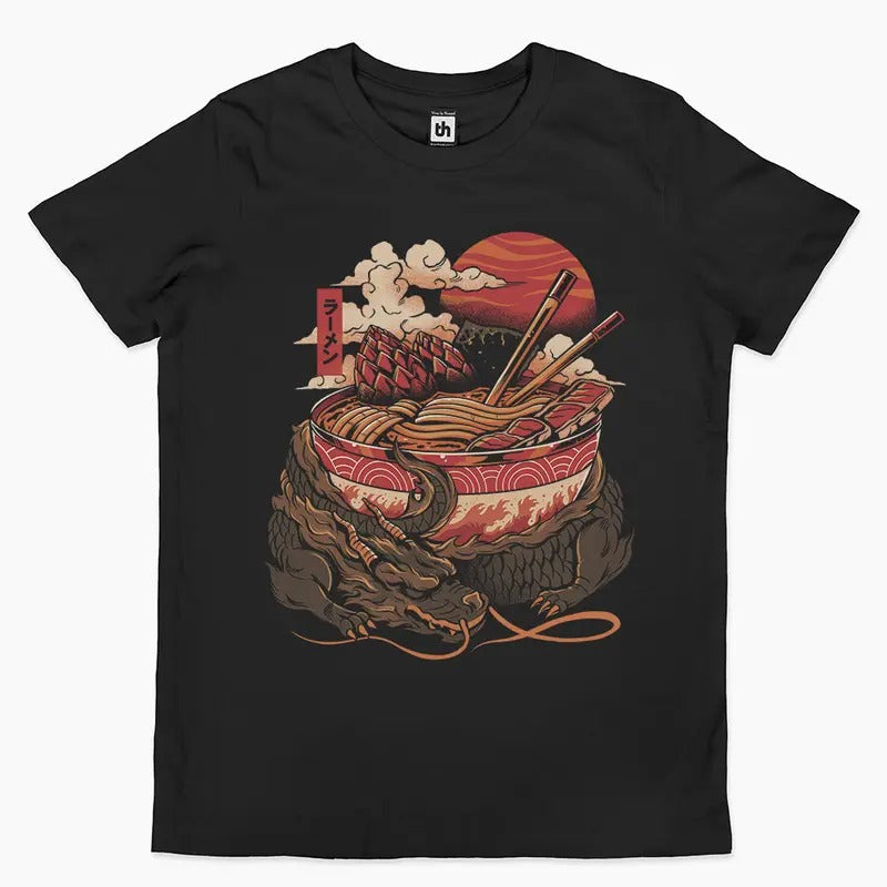 RAMEN DRAGON T-SHIRT, Men Summer Fashion Cotton, Cotton Menswear, S to 3XL Soft Top