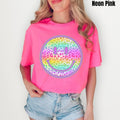 Rainbow Cheetah Happy Face Comfort Colors T-Shirt 'NLB'