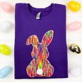 Rainbow Chenille Bunny Patch Sweatshirt -- PURPLE