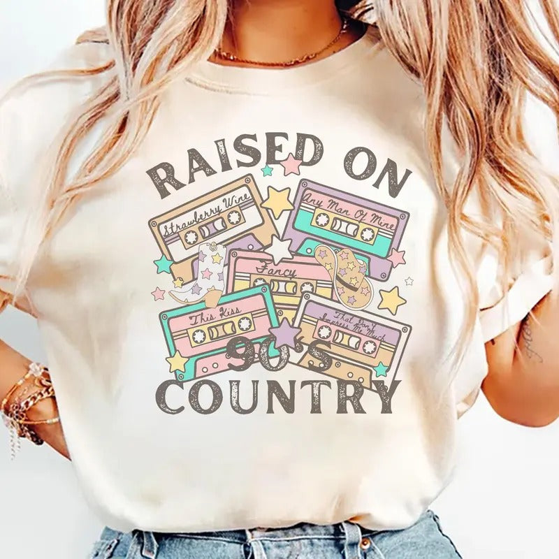 Raised On 90's Country Cowboy Shirt, Sweatshirt, Hoodie