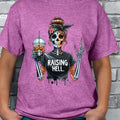 Raising H3ll Coffee Skeleton Graphic T-shirt Casual Crewneck