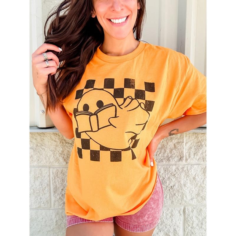 Reading Ghost Checkered Graphic Tee