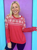 Red Super Soft Snowflake Pullover