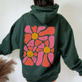 Retro Botanical Wildflower Hoodie Brown Hoodie Psychadelic Groovy Hoodie Pressed Flowers Hoodie Forest Green Hoodie Dark Green Hoodie  T-shirt, sweater and Hoodie