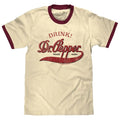 Retro Drink Dr. Pepper Ringer T-Shirt - Beige and Maroon graphic tee