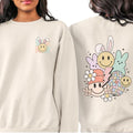 Retro Easter Sweatshirt, Back Printed Easter Sweatshirt