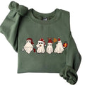 Retro Ghost Santa Sweatshirt, Christmas Ghosts Sweatshirt, Christmas Sweatshirt, Cute Ghost Hoodie, Christmas Unisex Sweater, Christmas Gift