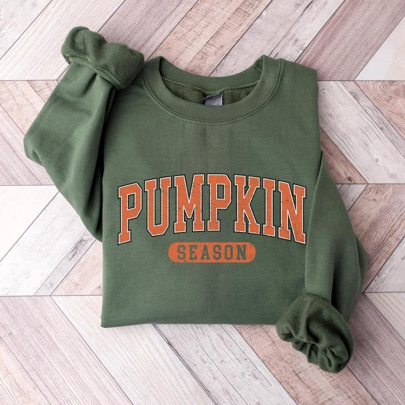 Retro Pumpkin Season Crewneck Sweatshirt, Happy Thanksgiving Festival Sweater, Fall Autumn Cozy Pullover Sweatshirt