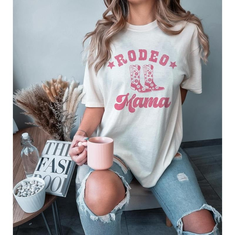 Rodeo Mama Shirt Western Mama Shirt Rodeo Shirts for Women Pink Rodeo Shirt Rodeo Daddy Tee Matching Birthday Shirts