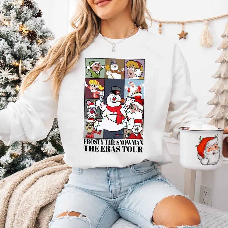 Rudolph the Red-nosed Reindeer Christmas Shirt,Christmas Frosty the Snow Man Sweatshirt, Frosty's Snowflake Hoodie, Snowman Christmas Shirt, Rudolph family Christmas Reindeer Sweatshirt, Christmas 90s Movies Lovers TShirt, Merry Christmas Giftstyle{n002}2