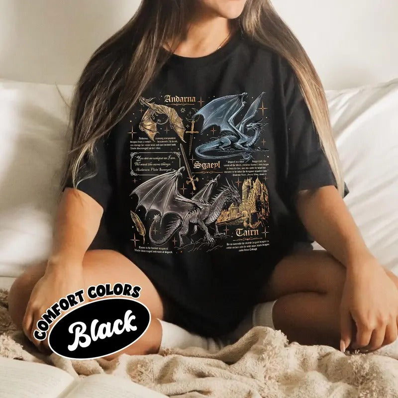 [SALE UP TO 45%] Fourth Wing Dragon Unisex Cotton Gildan T-shirt, Basgiath War College Tee, Dragon Rider Shirt, Bookish...