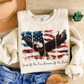 [SALE UP TO 60%] American Flag Eagle T-Shirt Sweatshirt, Memorial Day & 4th of July Graphic Tee, Land of the Free Shirt, Patriotic Tribute for Heroes