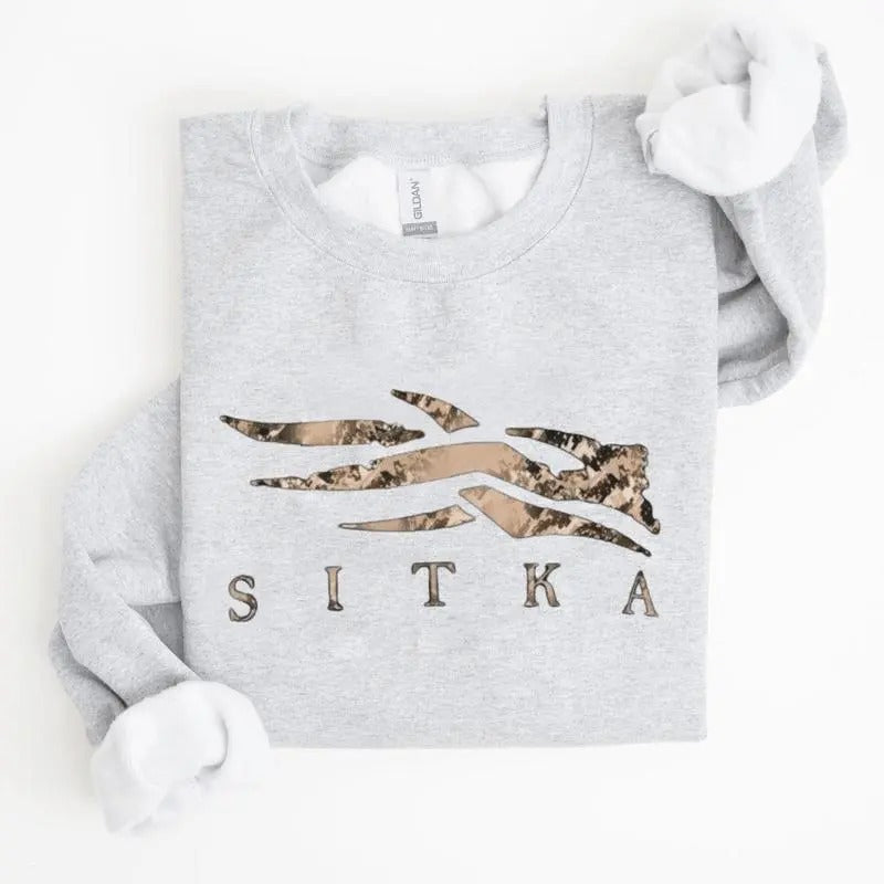 SITKA Gear Crewneck Sweatshirt T-shirt Hoodie, Unisex Cotton Fabric Collar