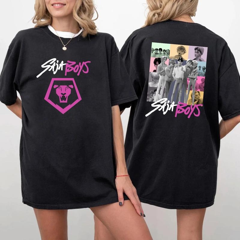 Saja Boys 2 Slide Shirt, Saja Boys Kpop Demon Hunters Fan Shirt, Retro Saja Boys Band Shirt, Demon Hunters Merch, Kpop Boy Band Shirt, Anime Graphic Tee, Kpop Shirt