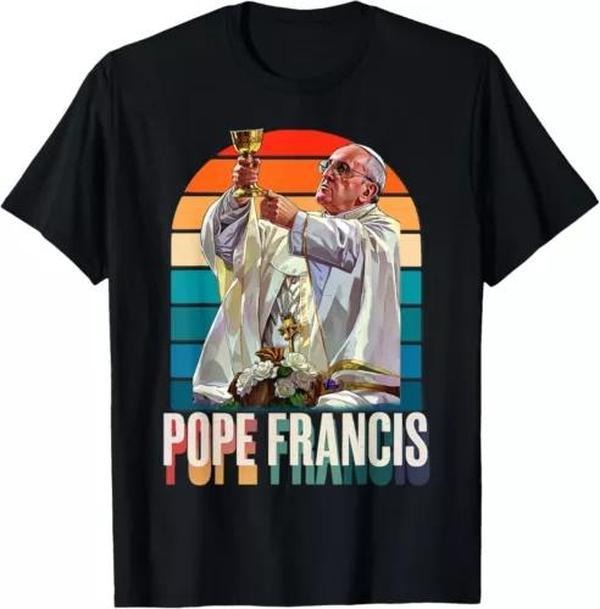[Sale Off 40%] Pope Francis Vatican Catholic Saint T-Shirt Pope Francis Graphic Tee Unisex