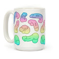 [Sale Up to 50% ] Pastel Penis Pattern Coffee Mug,  11 oz or 15 oz Ceramic Drinkware with Large Handles, Printed in the USA
