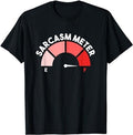 Sarcastic Work Shirts, Sarcasm Meter Sarcastic Funny Empty Full T-Shirt Menswear Top Casual Cotton