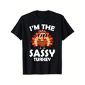 Sassy Turkey Family Group Matching Thanksgiving Party T-Shirt Halloween Thanksgiving Christmas Gifts for Men Women Friends Family, S-XXXL, Black made in usa