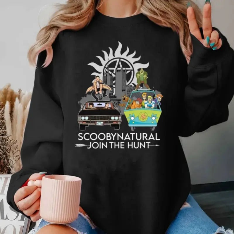 Scoodynattural Join The Hunt Sweatshirt, Scooby Doo Shirt, Supenattural Shirt, Unisex Sweater Pullover Tee