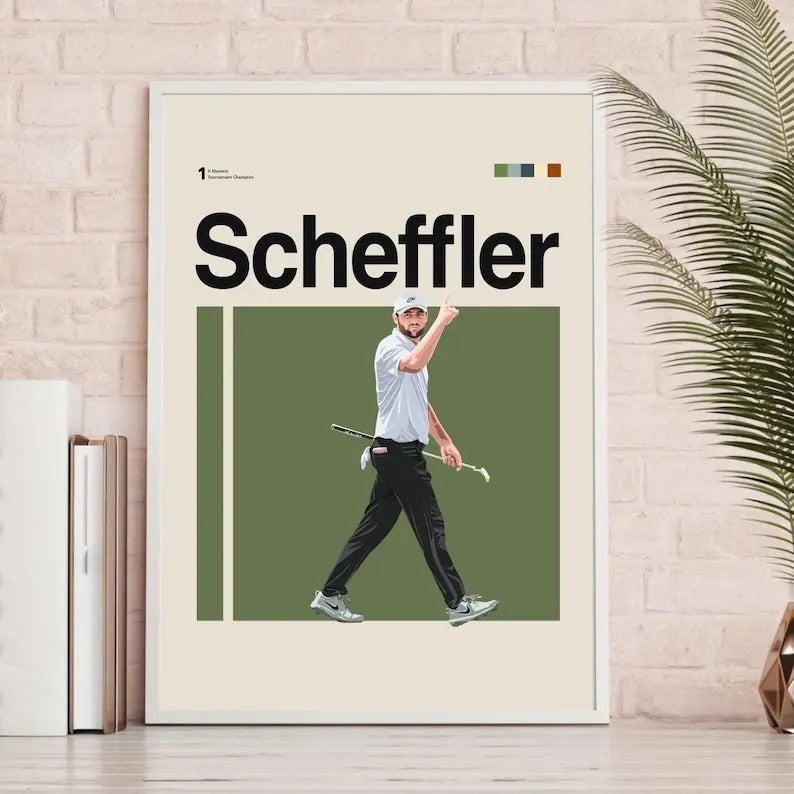 Scottie Scheffler Poster, 11x14 Minimalist, Helvetica Mid-Century Modern, Golf fans, Golf Gift, Golf Bedroom Decor, Golf...