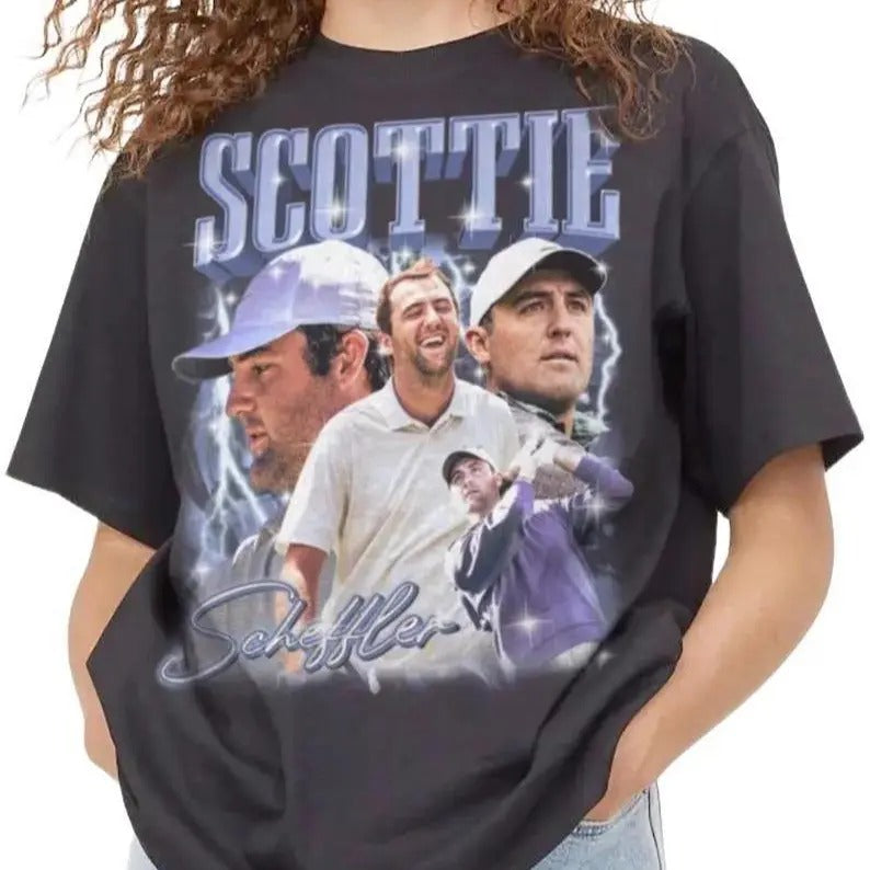 Scottie Scheffler Shirt American Sport Unisex Bootleg Bestseller Design Graphic Tee Homage Bootleg Vintage 90s Style...