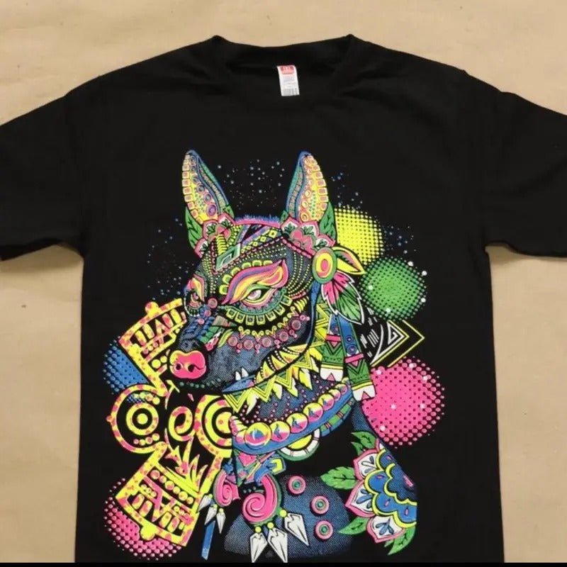 Set of 3 different shirts that glow in dark with NEON LIGHTS. Size small all 3