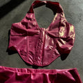 Sexy Pink Iridescent Backless Halter Top