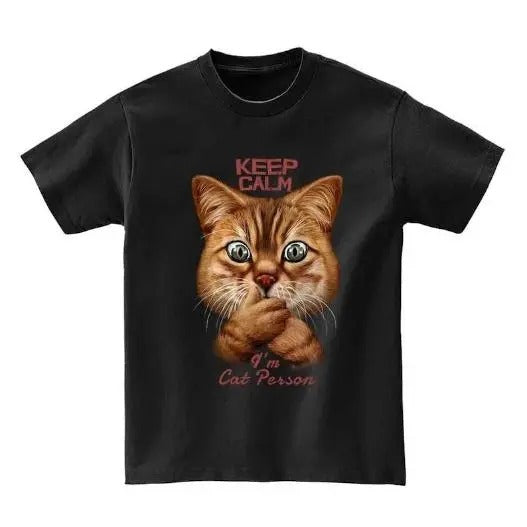 Shaolin Cat in Wushu Kung fu Stance, Martial Art - Short Sleeve Unisex, Men Made in USA