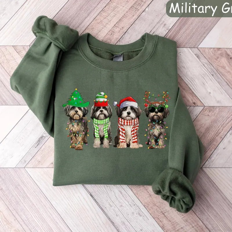 Shih Tzu Christmas Sweatshirt, Dog Lover Gift, Holiday Sweaters, Christmas Shih Tzu Shirt, Christmas Crewneck, Dog Mom...