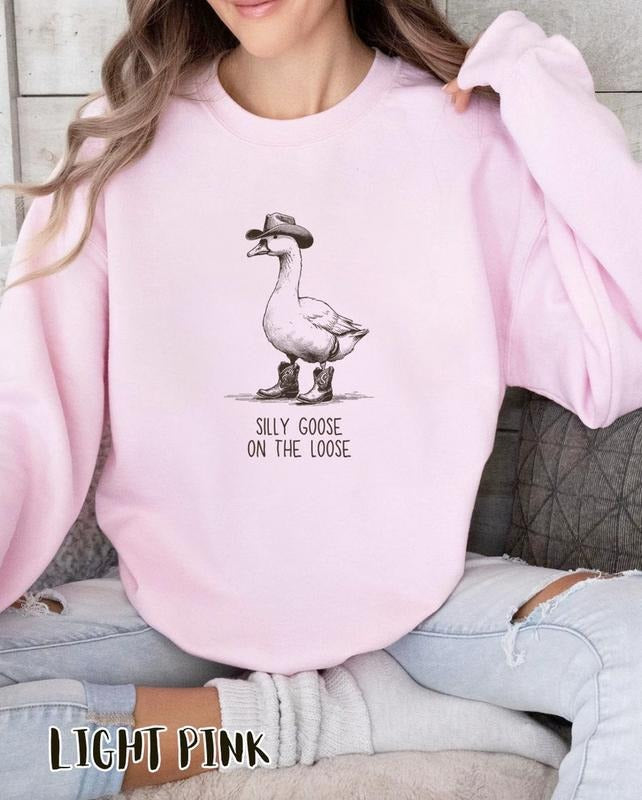 Silly Goose On The Loose Sweatshirt, Unisex Funny Meme shirt, Aesthetic Sweatshirt, Funny, Oversized Sweatshirt