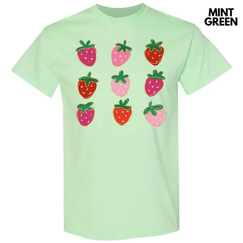 Simple Strawberry Collage Gildan Short Sleeve T-Shirt 'NLB'