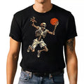 Skeleton Basketball T-shirt - Spooky Halloween Graphic Tee