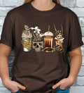 Skeleton Crew Coffee Man's T-shirt with Tropical Print