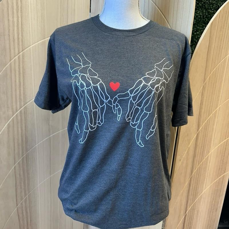 Skeleton Hands with Heart Valentine Day Tee - LIMITED QUANTITIES