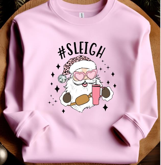 Sleigh Santa with Sunnies Sweatshirt Casual Winter Womenswear