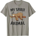 Sloth-Shirt My Spirit Animal Funny Sloth-Gift T-Shirt Made in USA