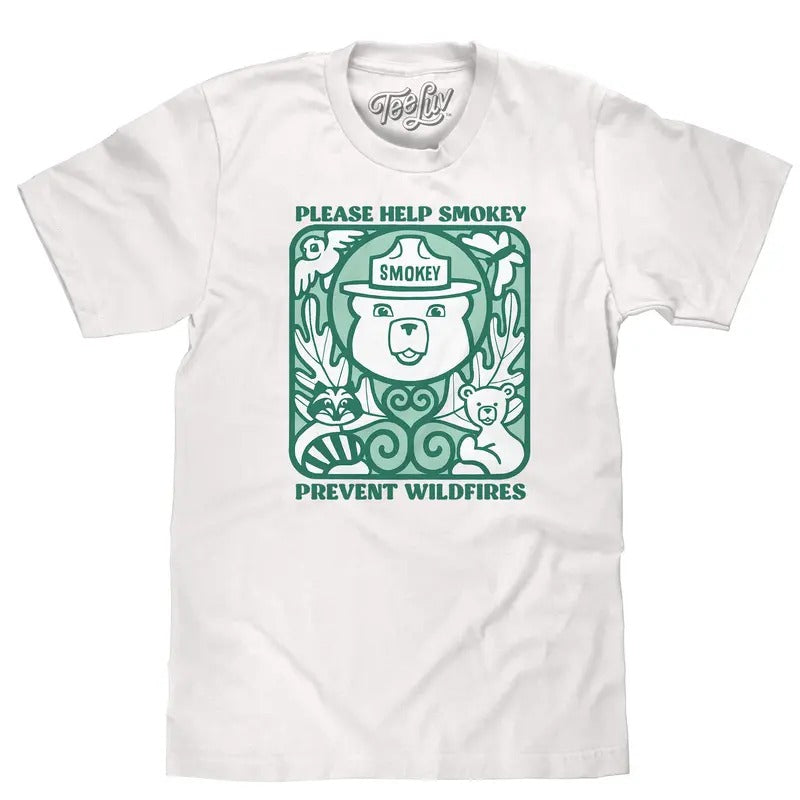 Smokey Bear Prevent Wildfires T-Shirt - White