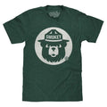 Smokey Bear Shirt Retro Mascot T-Shirt - Forest Green