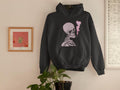 Smoking Skeleton Hoodie, Grunge Streetwear, Pullover Fleece Sweatshirts, Skull Print Sweaters, Soft Cotton Menswear Tops, Womenswear Heart Long Sleeve Shirt, Casual Y2K Fashion heavyweight hoodie