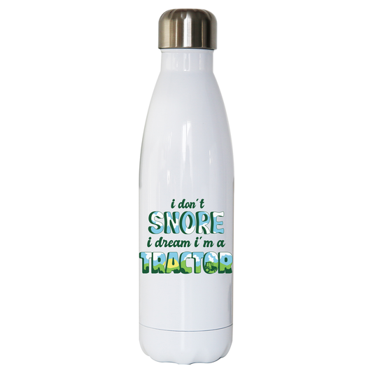 Snoring funny quote water bottle stainless steel reusable
