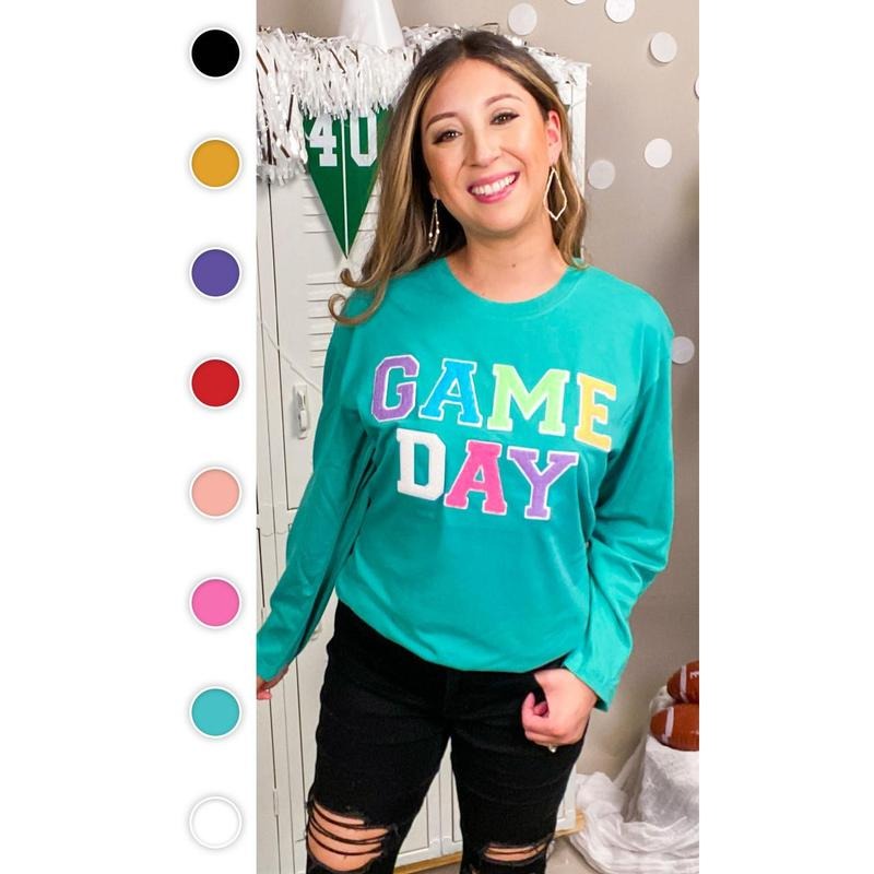 Soft Chenille Game Day Boyfriend Long Sleeve
