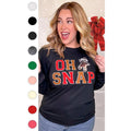 Soft Chenille Oh Snap Graphic Long Sleeve T-Shirt