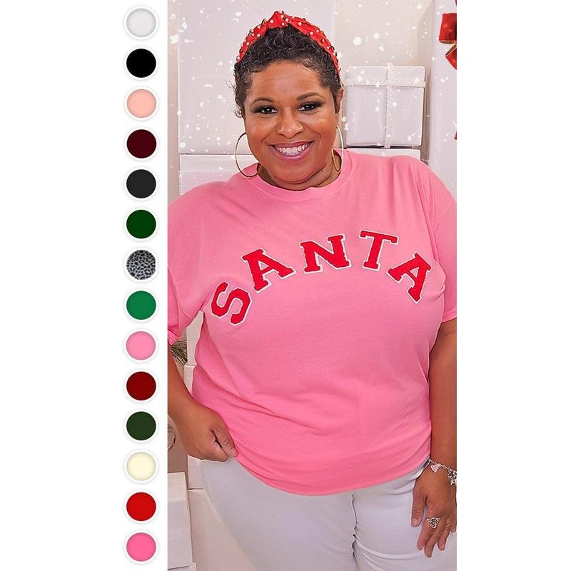 Soft Chenille Santa Graphic T-Shirt