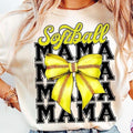 Softball Mama Bow tshirt, Retro Coquette sweatshirt, Game Day Softball Mom T-Shirt, mother's day gift