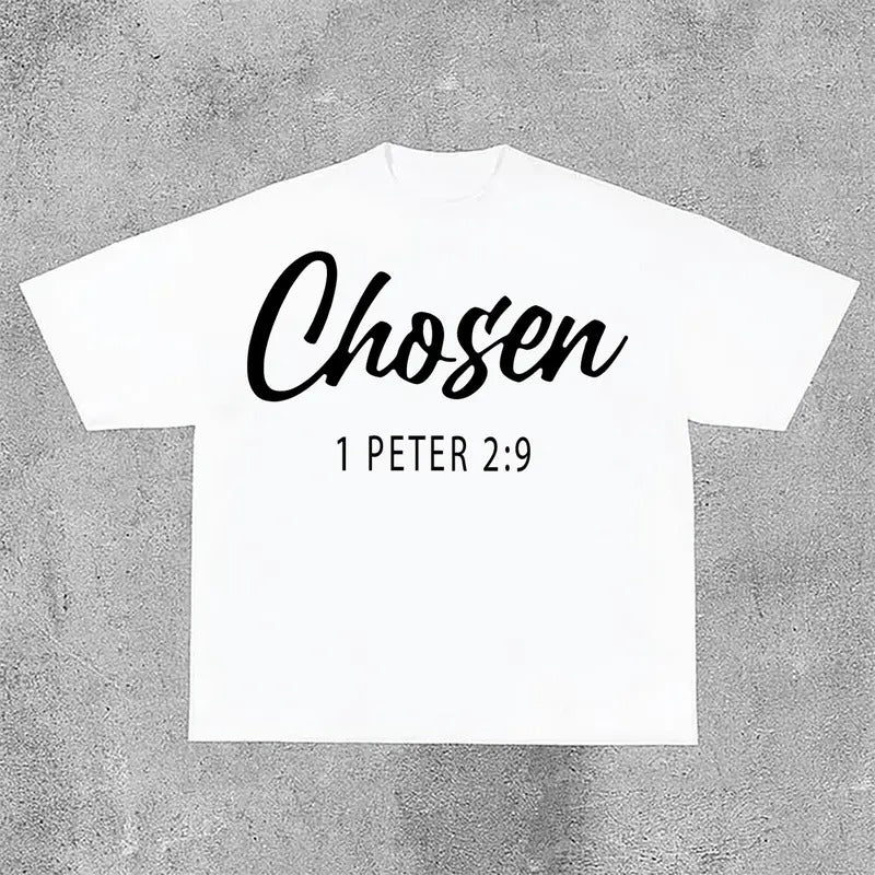 Sopula Casual Chosen Print Short Sleeve Cotton T-Shirt