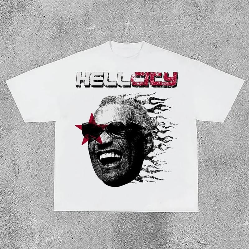 Sopula Hellcity - Flame Player Graphics Cotton T-Shirt