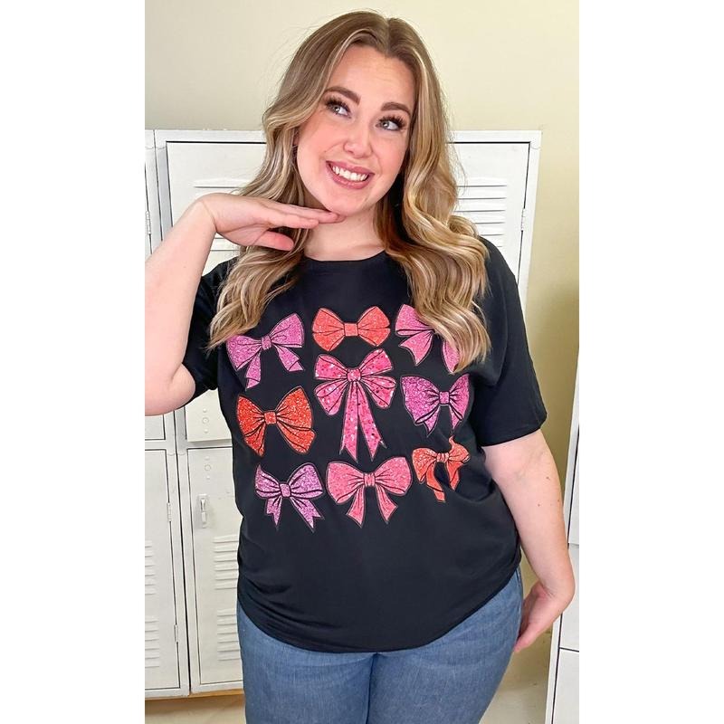 Sparkle Bow Graphic T-Shirt