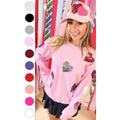 Sparkle Sequin Valentine Heart Graphic Sweatshirt